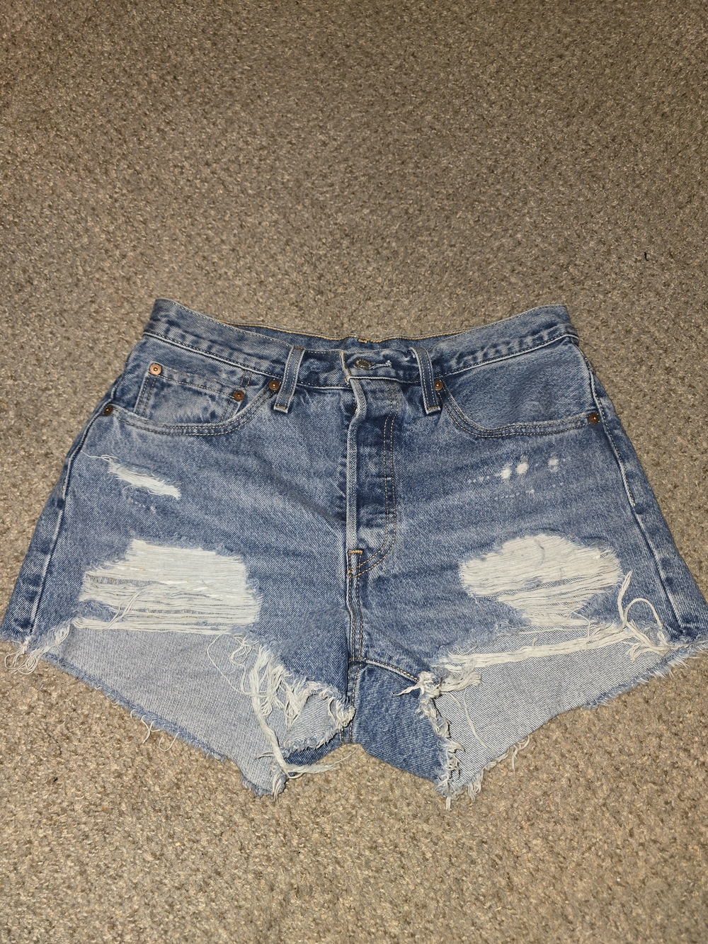 Levi's Distressed Blue Denim Shorts Size 30